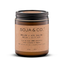 Load image into Gallery viewer, Soy Wax Candle | Melon + Salty Air: 8oz - Cotton Wick