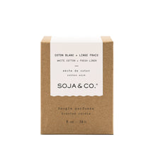 Load image into Gallery viewer, Soy Wax Candle | White Cotton + Fresh Linen: 8oz - Cotton Wick