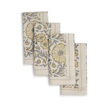 Load image into Gallery viewer, Set of 4 Hand Block Printed Cotton Napkins