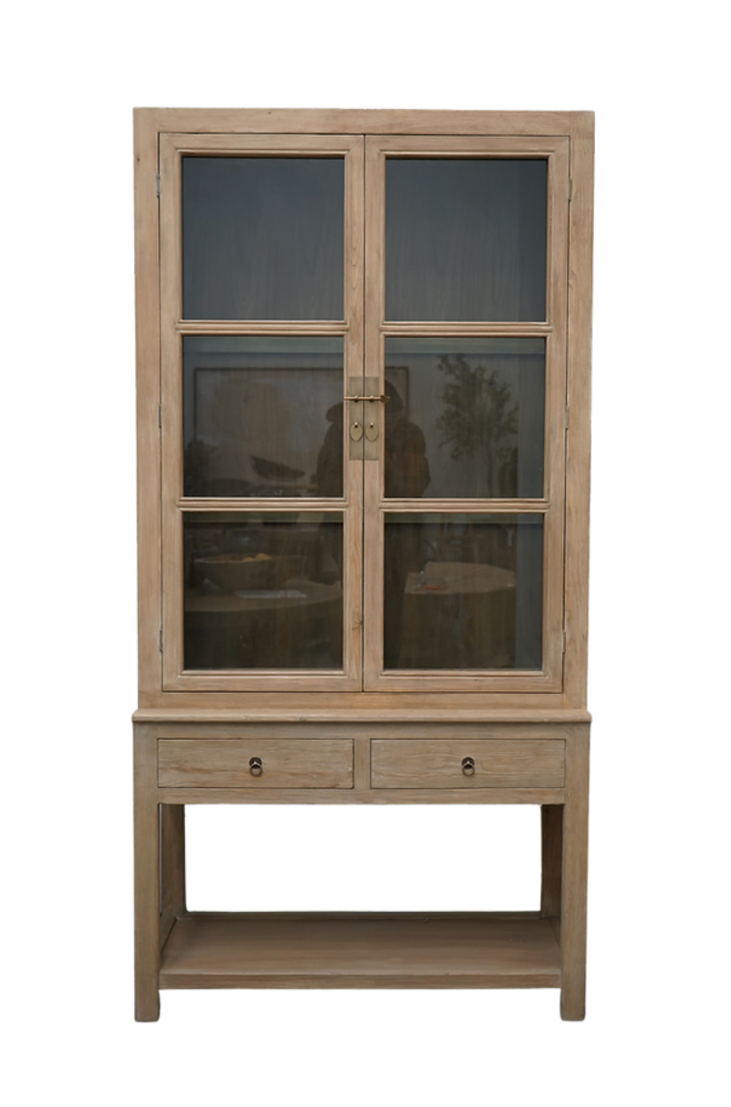 Rosemary Reclaimed Wood Glass Cabinet